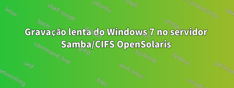 Gravação lenta do Windows 7 no servidor Samba/CIFS OpenSolaris