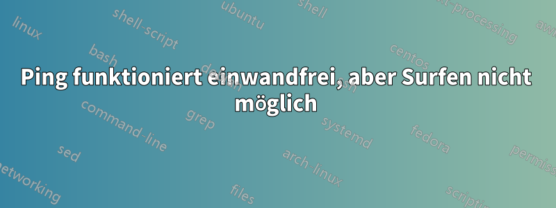 Ping funktioniert einwandfrei, aber Surfen nicht möglich