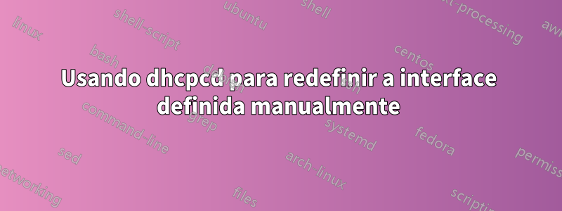 Usando dhcpcd para redefinir a interface definida manualmente