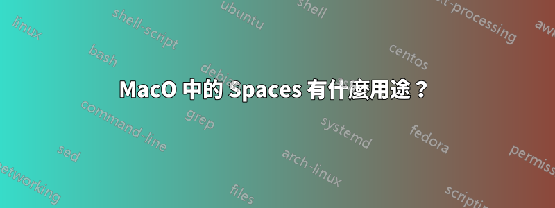 MacO 中的 Spaces 有什麼用途？