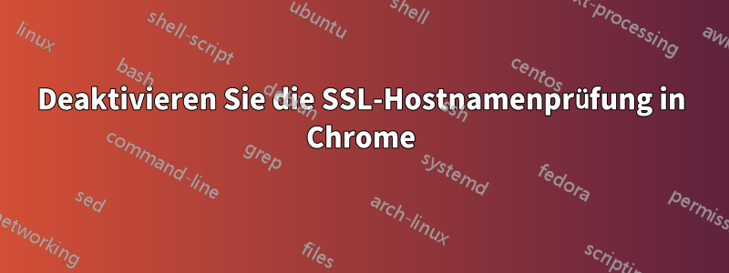 Deaktivieren Sie die SSL-Hostnamenprüfung in Chrome