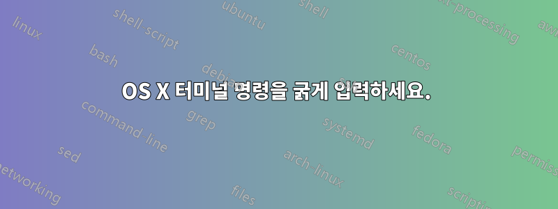 OS X 터미널 명령을 굵게 입력하세요.