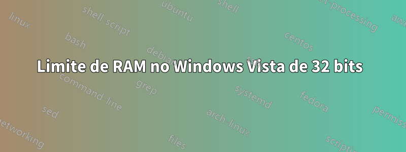 Limite de RAM no Windows Vista de 32 bits 