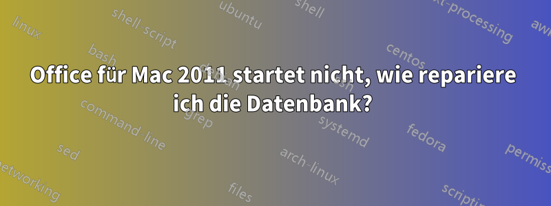 Office für Mac 2011 startet nicht, wie repariere ich die Datenbank?