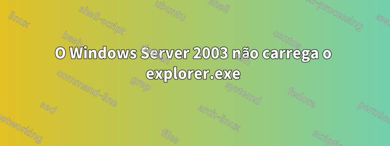 O Windows Server 2003 não carrega o explorer.exe