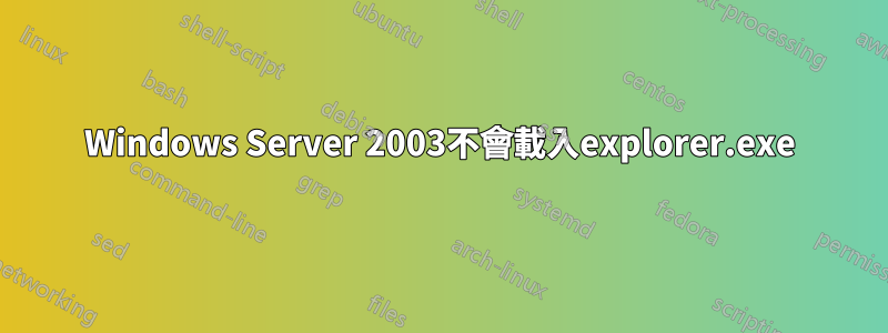 Windows Server 2003不會載入explorer.exe