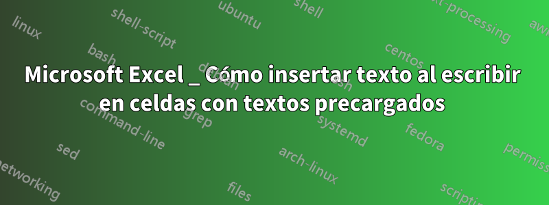 Microsoft Excel _ Cómo insertar texto al escribir en celdas con textos precargados