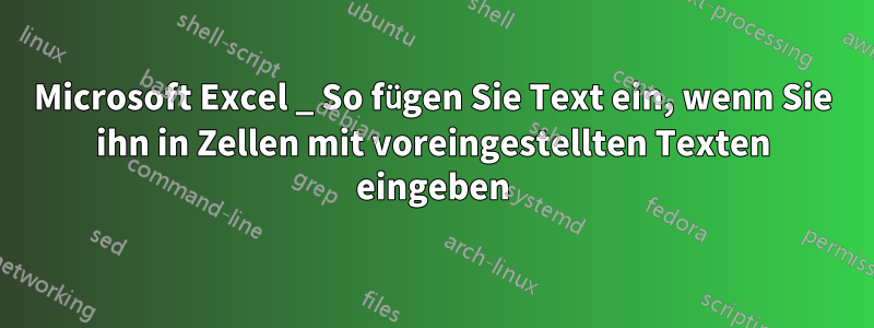 Microsoft Excel _ So fügen Sie Text ein, wenn Sie ihn in Zellen mit voreingestellten Texten eingeben