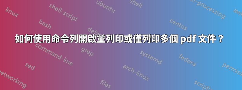 如何使用命令列開啟並列印或僅列印多個 pdf 文件？