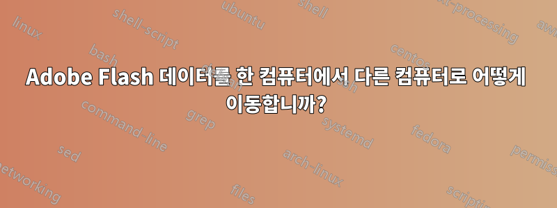 Adobe Flash 데이터를 한 컴퓨터에서 다른 컴퓨터로 어떻게 이동합니까?