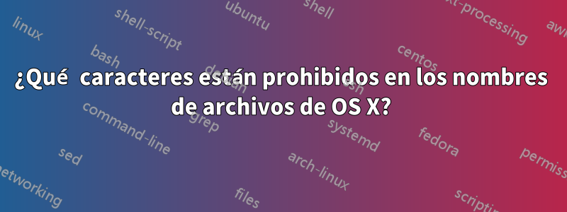 ¿Qué caracteres están prohibidos en los nombres de archivos de OS X?