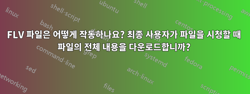 FLV 파일은 어떻게 작동하나요? 최종 사용자가 파일을 시청할 때 파일의 전체 내용을 다운로드합니까?