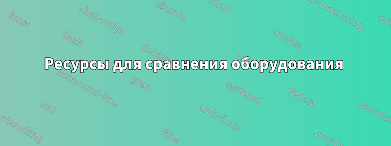 Ресурсы для сравнения оборудования