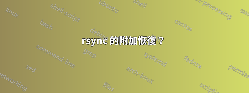 rsync 的附加恢復？