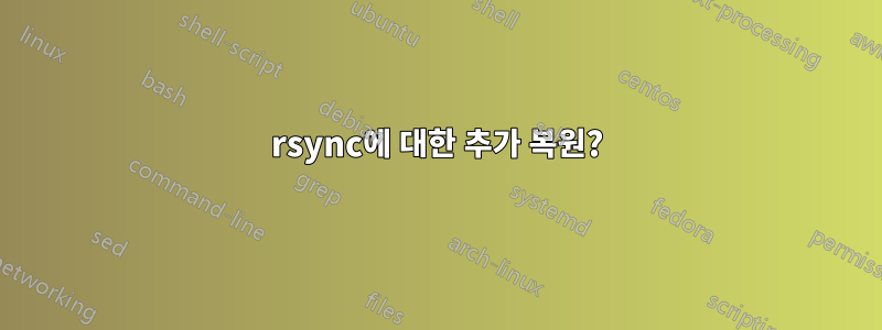 rsync에 대한 추가 복원?