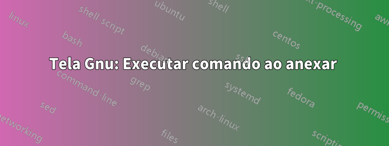 Tela Gnu: Executar comando ao anexar