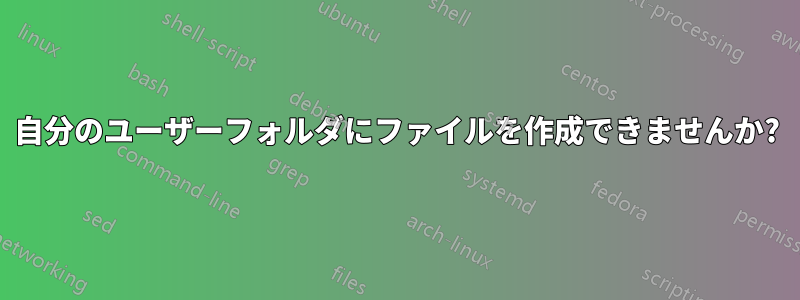 自分のユーザーフォルダにファイルを作成できませんか?