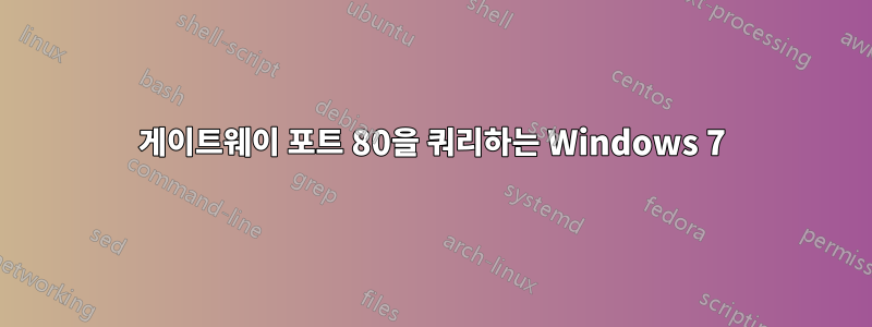 게이트웨이 포트 80을 쿼리하는 Windows 7