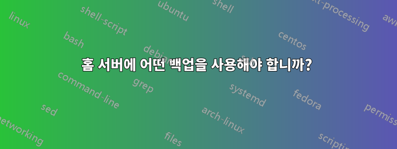 홈 서버에 어떤 백업을 사용해야 합니까?