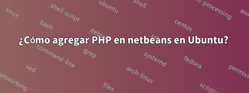 ¿Cómo agregar PHP en netbeans en Ubuntu?