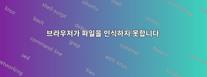 브라우저가 파일을 인식하지 못합니다