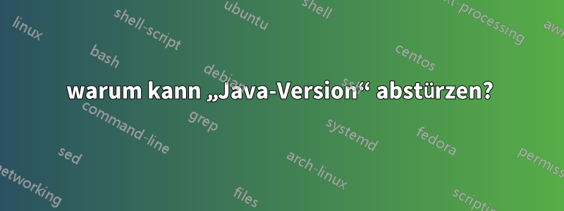 warum kann „Java-Version“ abstürzen?