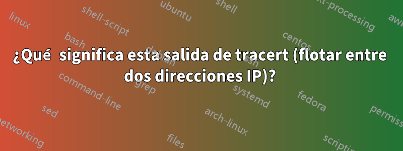 ¿Qué significa esta salida de tracert (flotar entre dos direcciones IP)?