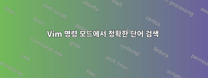 Vim 명령 모드에서 정확한 단어 검색