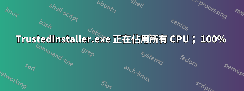 TrustedInstaller.exe 正在佔用所有 CPU； 100%