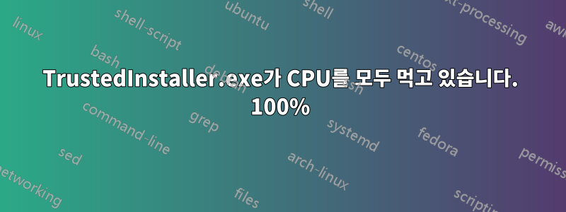 TrustedInstaller.exe가 CPU를 모두 먹고 있습니다. 100%