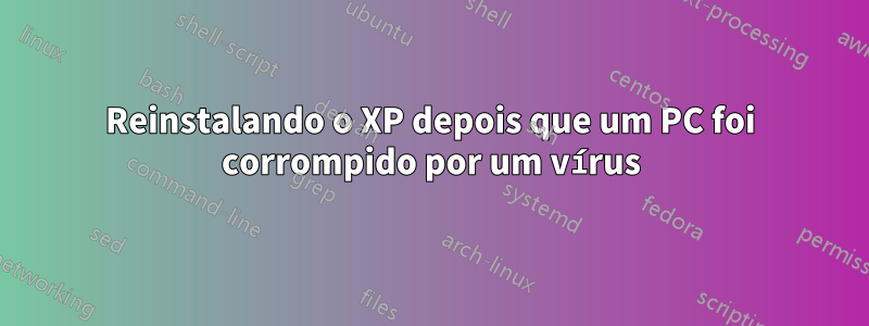 Reinstalando o XP depois que um PC foi corrompido por um vírus