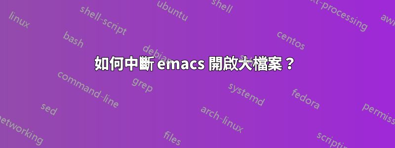 如何中斷 emacs 開啟大檔案？