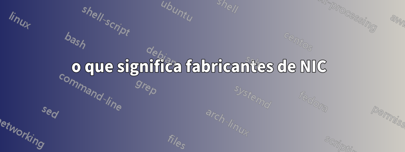 o que significa fabricantes de NIC 