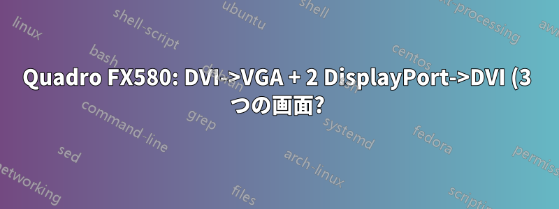 Quadro FX580: DVI->VGA + 2 DisplayPort->DVI (3 つの画面?)