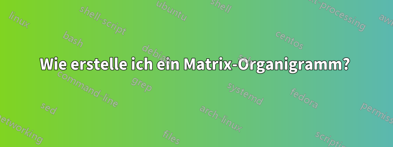 Wie erstelle ich ein Matrix-Organigramm?