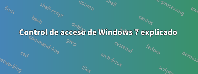 Control de acceso de Windows 7 explicado