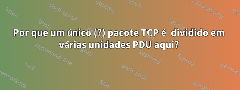 Por que um único (?) pacote TCP é dividido em várias unidades PDU aqui?