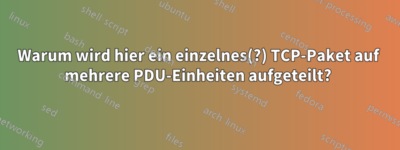 Warum wird hier ein einzelnes(?) TCP-Paket auf mehrere PDU-Einheiten aufgeteilt?