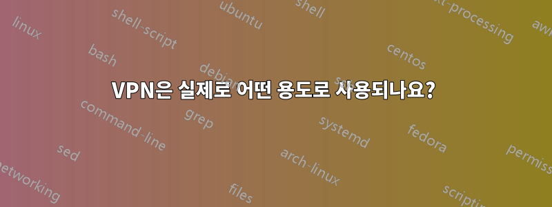 VPN은 실제로 어떤 용도로 사용되나요?