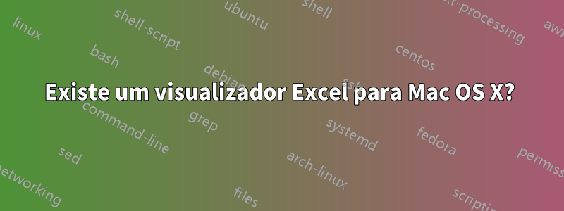 Existe um visualizador Excel para Mac OS X?