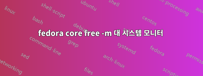 fedora core free -m 대 시스템 모니터