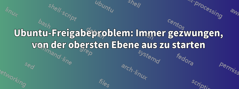 Ubuntu-Freigabeproblem: Immer gezwungen, von der obersten Ebene aus zu starten