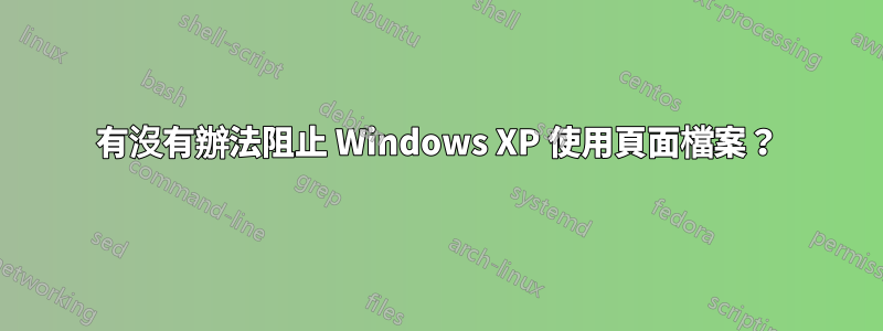 有沒有辦法阻止 Windows XP 使用頁面檔案？