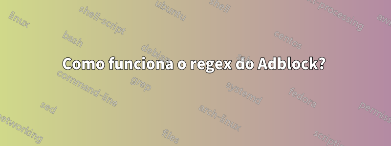 Como funciona o regex do Adblock?