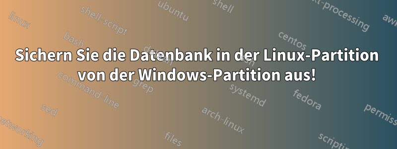 Sichern Sie die Datenbank in der Linux-Partition von der Windows-Partition aus!