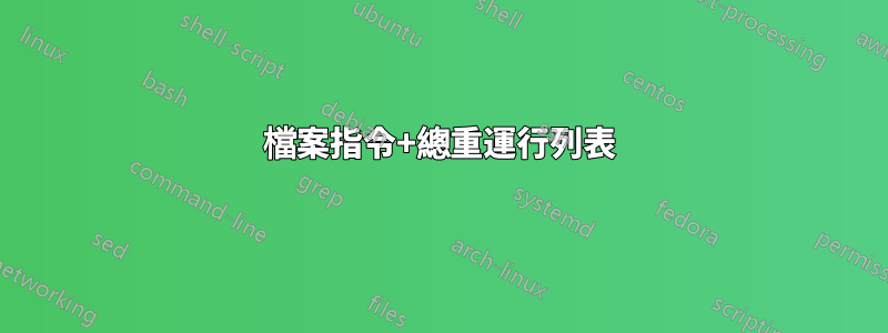 檔案指令+總重運行列表