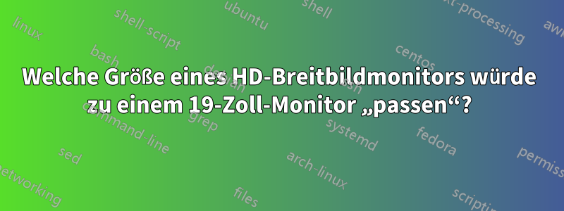 Welche Größe eines HD-Breitbildmonitors würde zu einem 19-Zoll-Monitor „passen“?