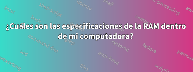 ¿Cuáles son las especificaciones de la RAM dentro de mi computadora?