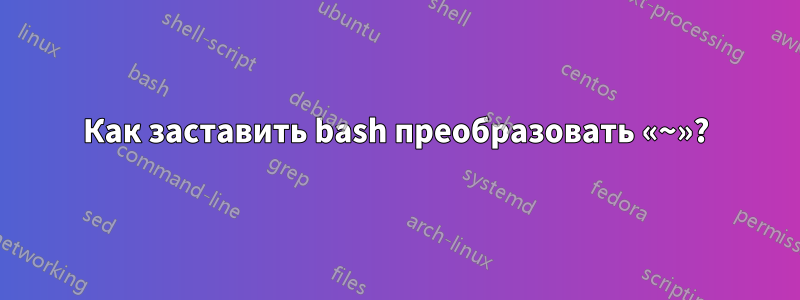 Как заставить bash преобразовать «~»?