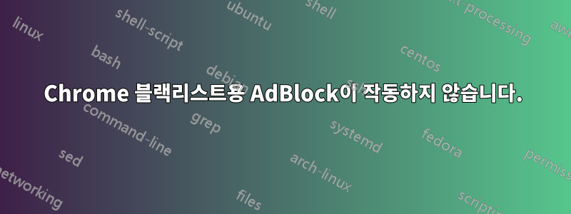 Chrome 블랙리스트용 AdBlock이 작동하지 않습니다.